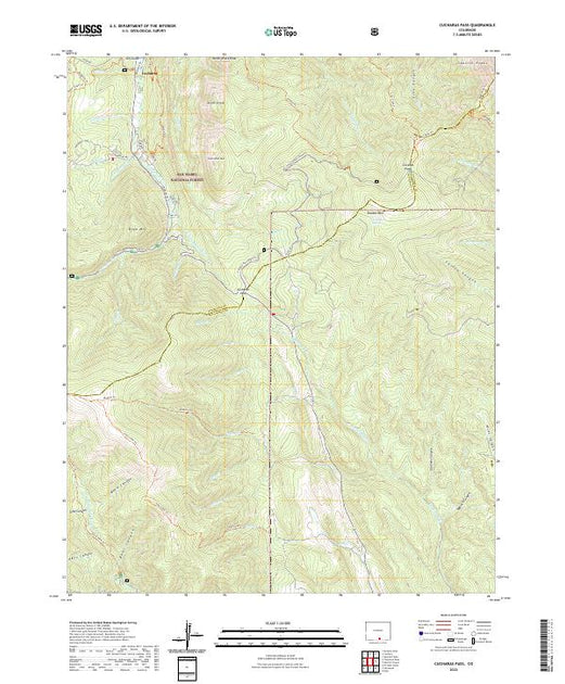 US Topo 7.5-minute map for Cucharas Pass CO – American Map Store