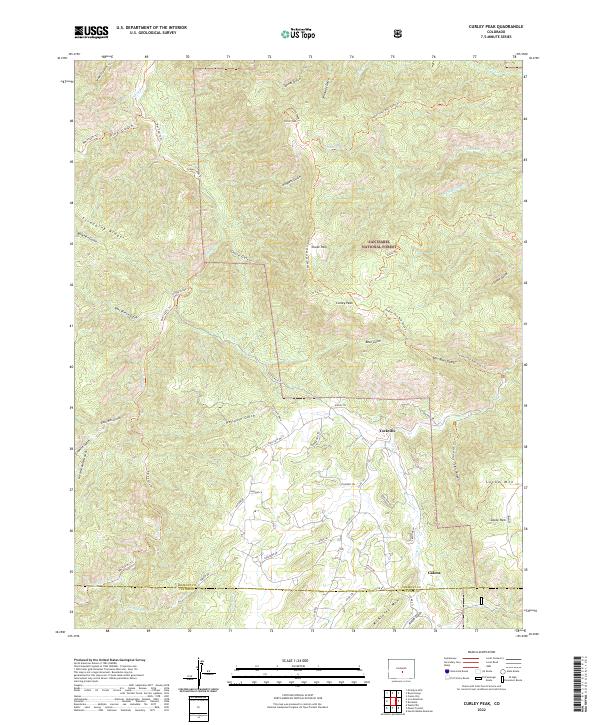 US Topo 7.5-minute map for Curley Peak CO