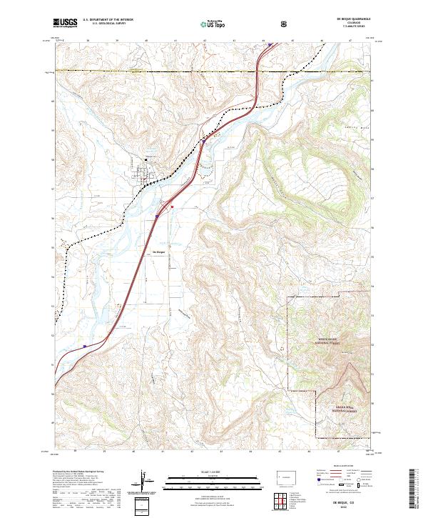 US Topo 7.5-minute map for De Beque CO