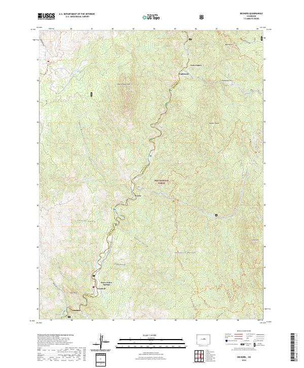 US Topo 7.5-minute map for Deckers CO – American Map Store