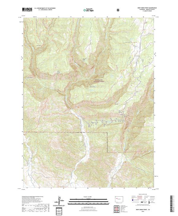 US Topo 7.5-minute map for Deep Creek Point CO