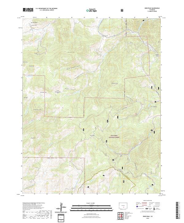 US Topo 7.5-minute map for Deer Peak CO