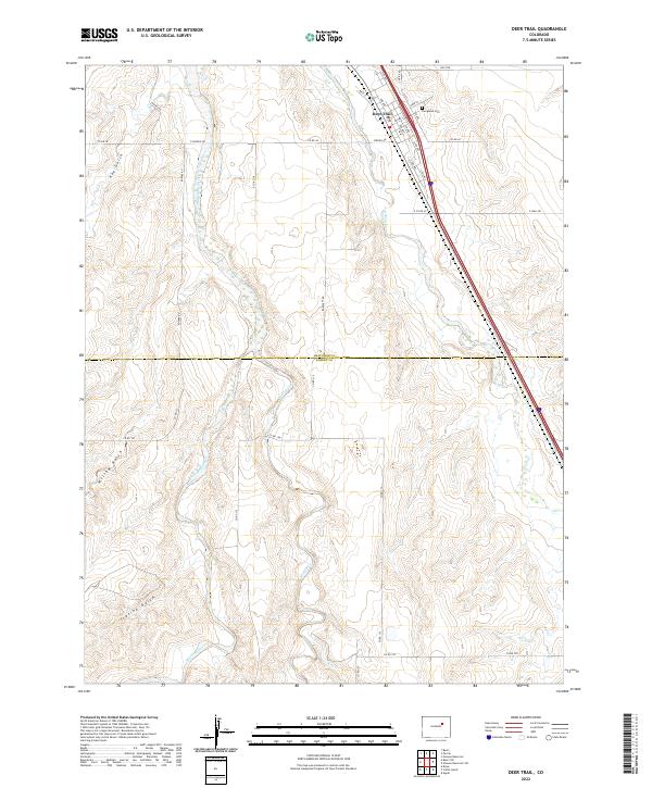 US Topo 7.5-minute map for Deer Trail CO