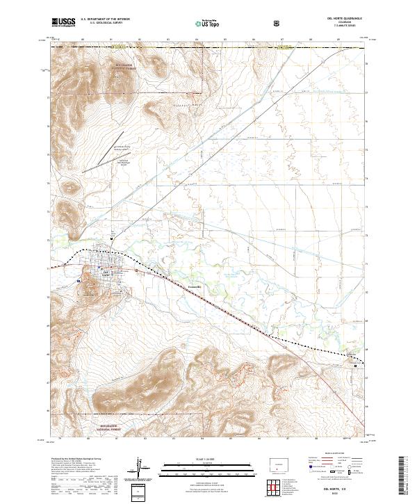 US Topo 7.5-minute map for Del Norte CO