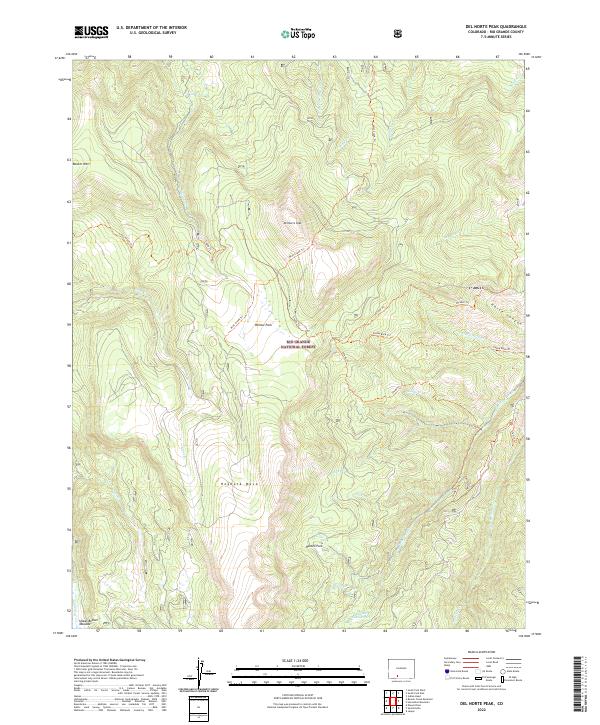 US Topo 7.5-minute map for Del Norte Peak CO