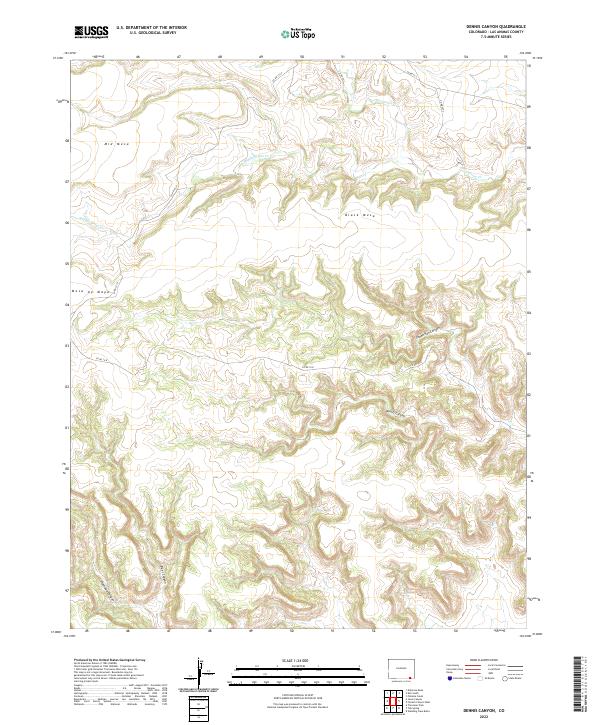US Topo 7.5-minute map for Dennis Canyon CO