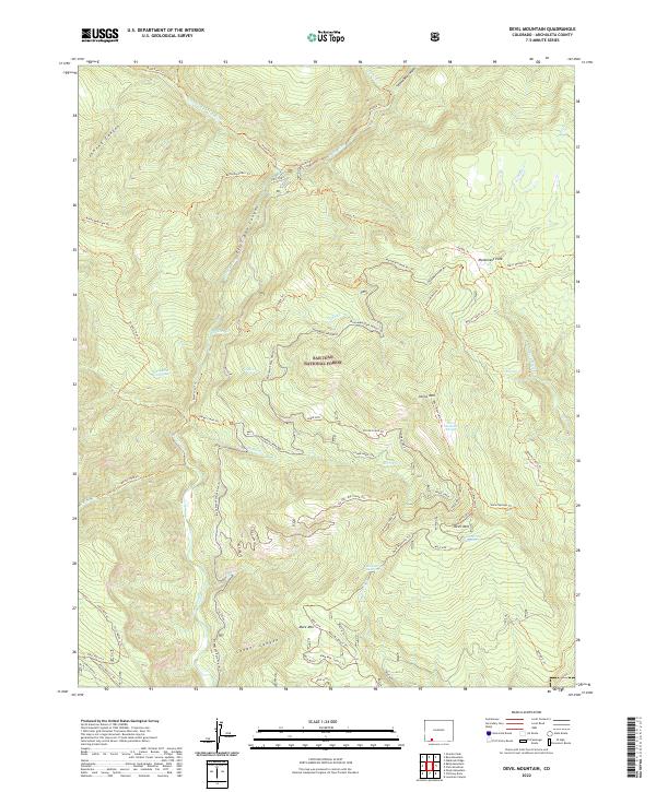 US Topo 7.5-minute map for Devil Mountain CO