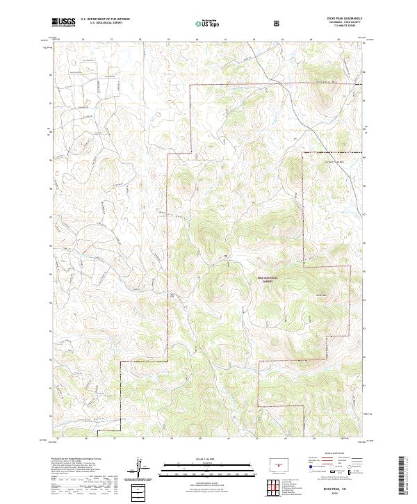 US Topo 7.5-minute map for Dicks Peak CO