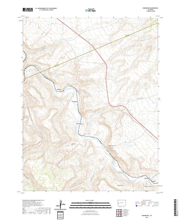 US Topo 7.5-minute map for Dominguez CO