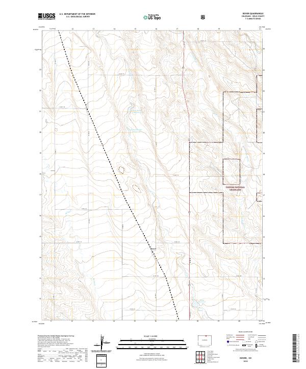 US Topo 7.5-minute map for Dover CO