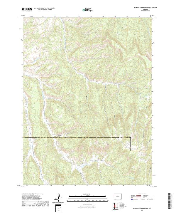 US Topo 7.5-minute map for East Evacuation Creek CO