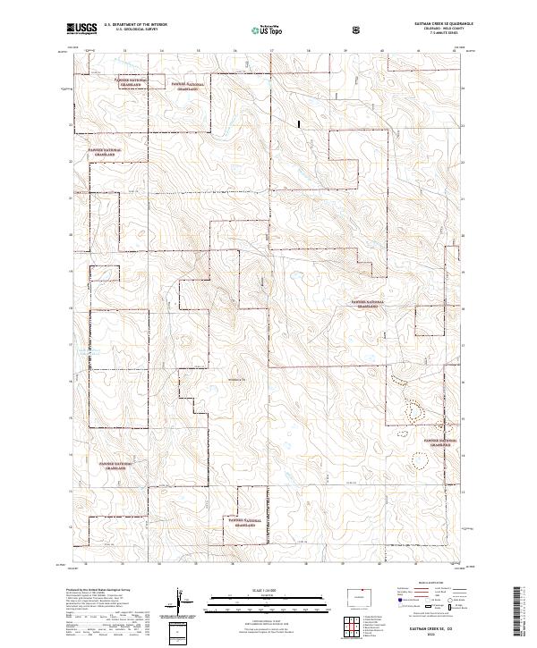 US Topo 7.5-minute map for Eastman Creek SE CO