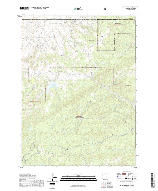 US Topo 7.5-minute map for Eaton Reservoir COWY – American Map Store