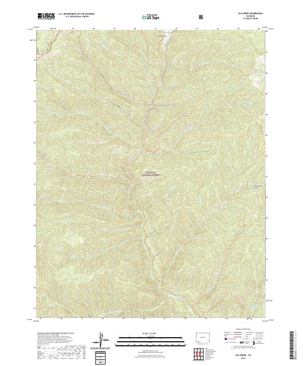 US Topo 7.5-minute map for Elk Creek CO