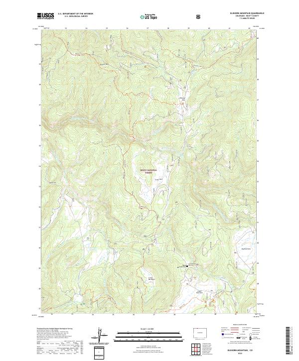 US Topo 7.5-minute map for Elkhorn Mountain CO