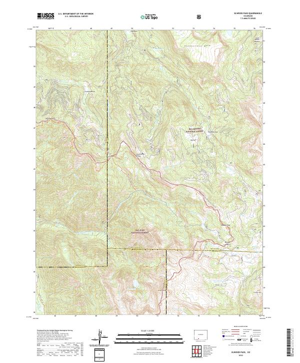 US Topo 7.5-minute map for Elwood Pass CO