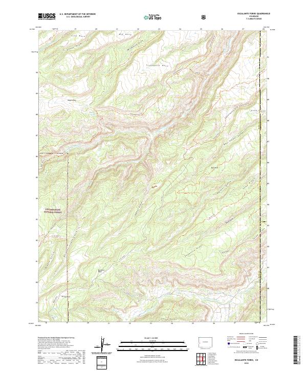 US Topo 7.5-minute map for Escalante Forks CO