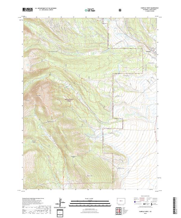 US Topo 7.5-minute map for Fairplay West CO – American Map Store