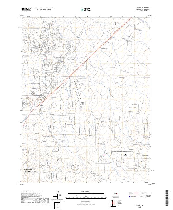 US Topo 7.5-minute map for Falcon CO