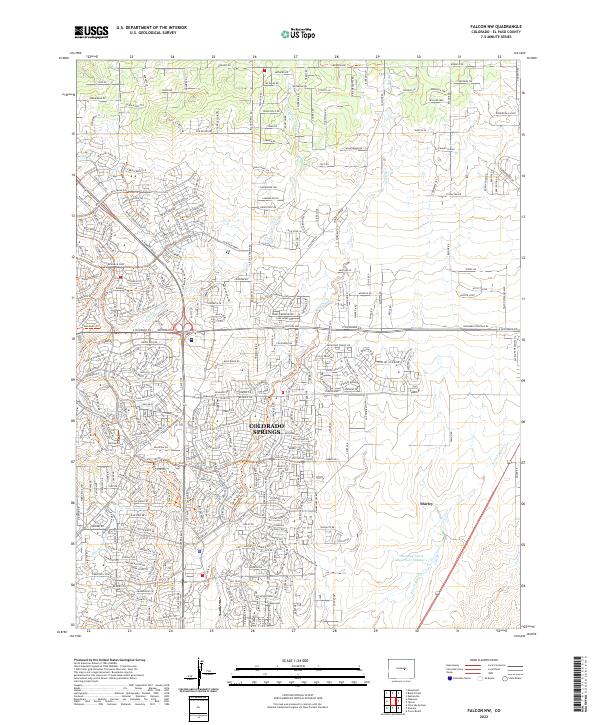 US Topo 7.5-minute map for Falcon NW CO