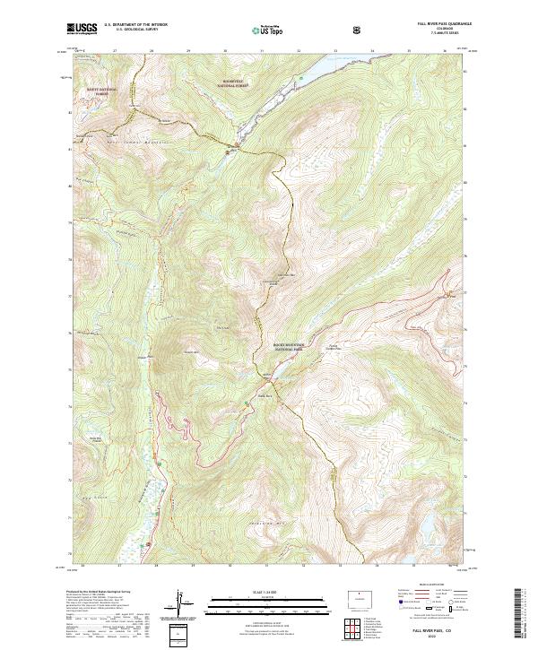 US Topo 7.5-minute map for Fall River Pass CO