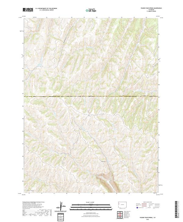 US Topo 7.5-minute map for Figure Four Spring CO