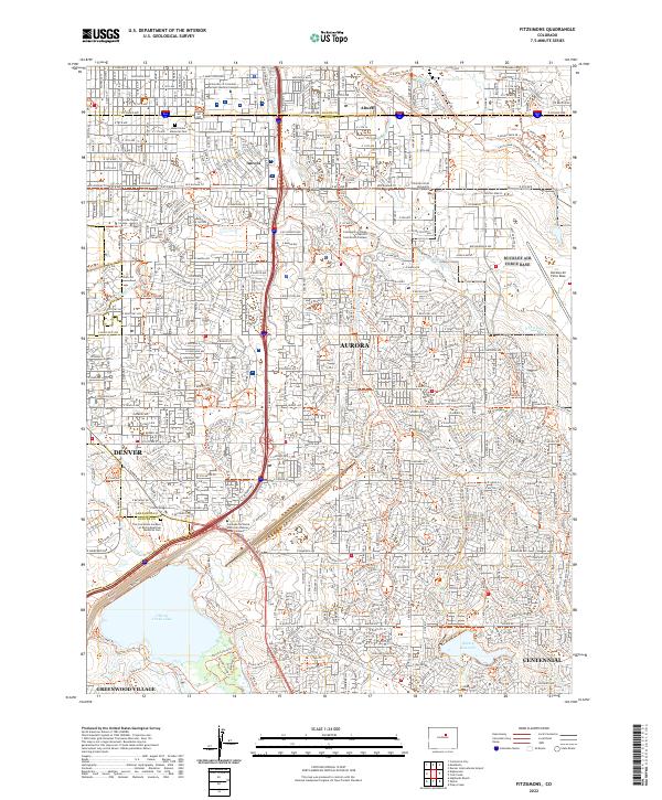 US Topo 7.5-minute map for Fitzsimons CO