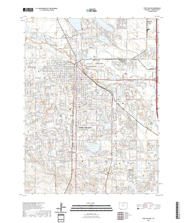 US Topo 7.5-minute map for Fort Collins CO