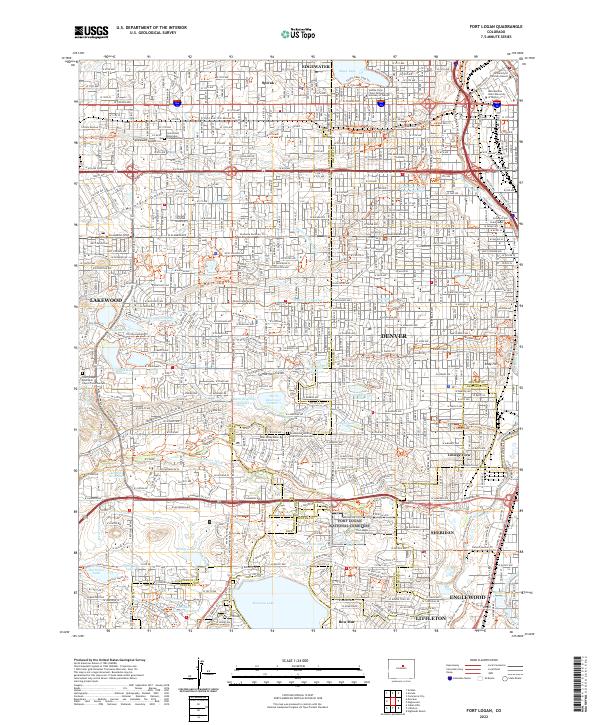 US Topo 7.5-minute map for Fort Logan CO