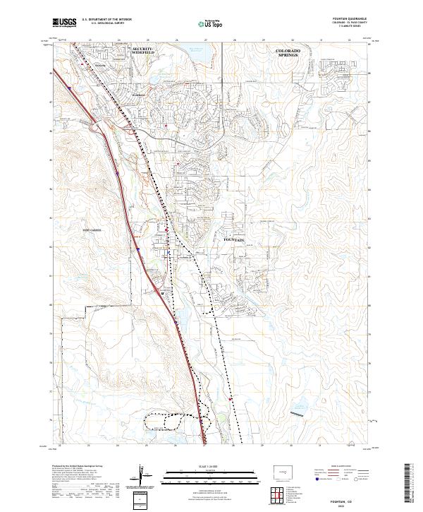 US Topo 7.5-minute map for Fountain CO