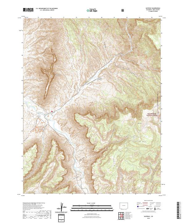 US Topo 7.5-minute map for Gateway CO