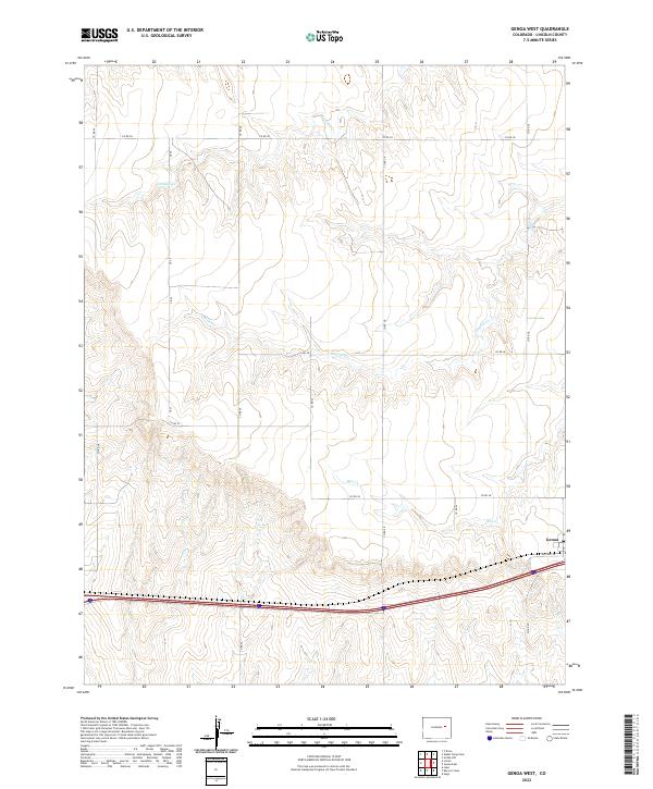 US Topo 7.5-minute map for Genoa West CO