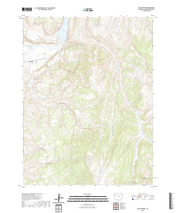 US Topo 7.5-minute map for Gillam Draw CO