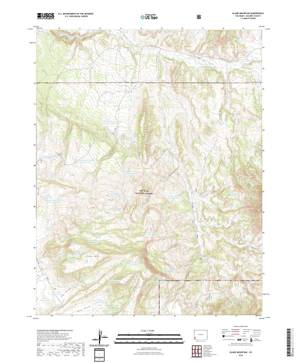 US Topo 7.5-minute map for Glade Mountain CO