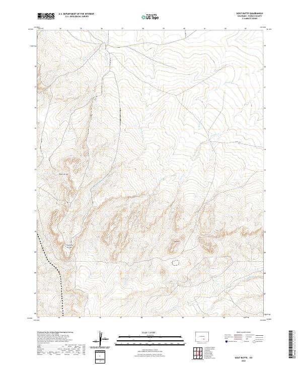 US Topo 7.5-minute map for Goat Butte CO