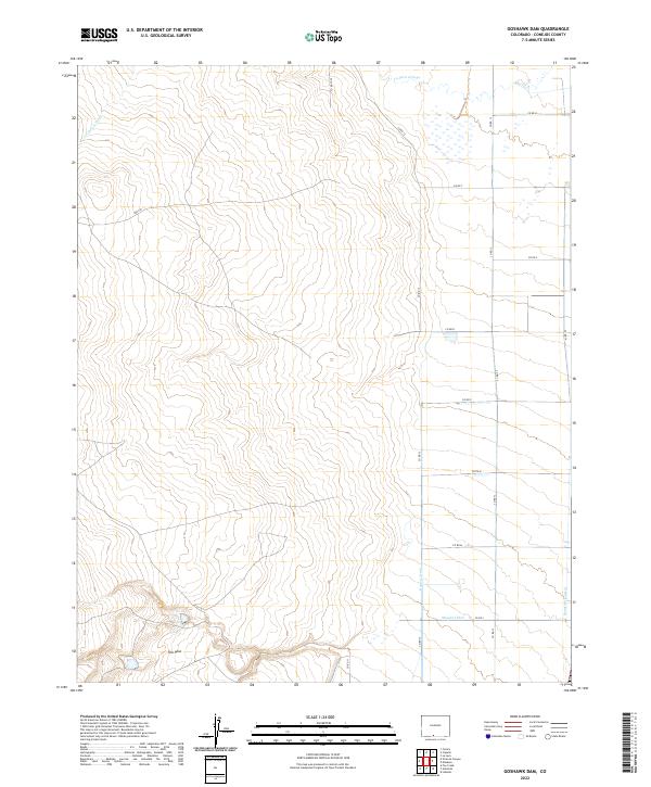 US Topo 7.5-minute map for Goshawk Dam CO