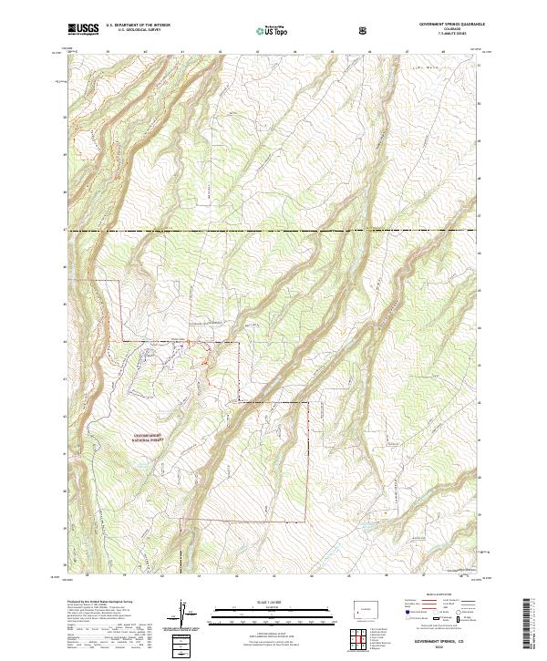 US Topo 7.5-minute map for Government Springs CO