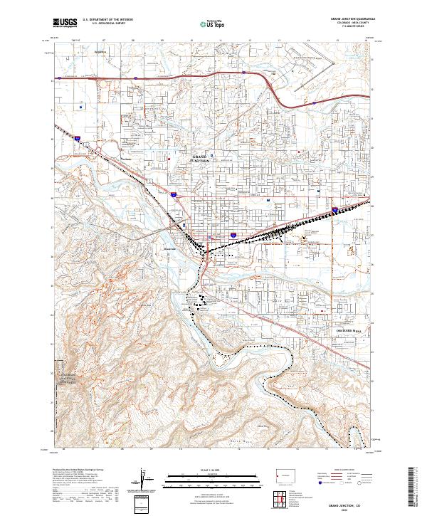 US Topo 7.5-minute map for Grand Junction CO