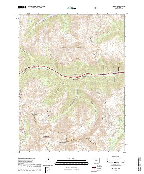 US Topo 7.5-minute map for Grays Peak CO