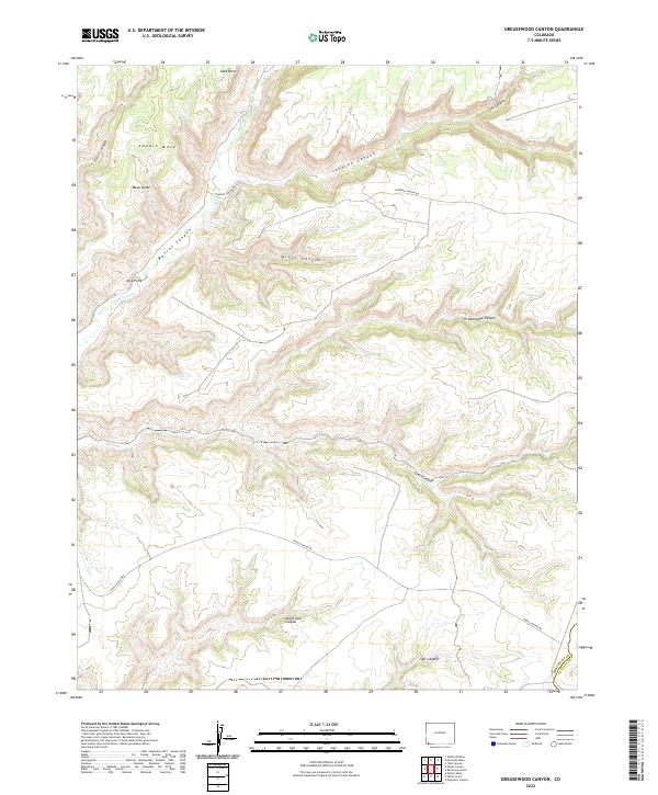 US Topo 7.5-minute map for Greasewood Canyon CO