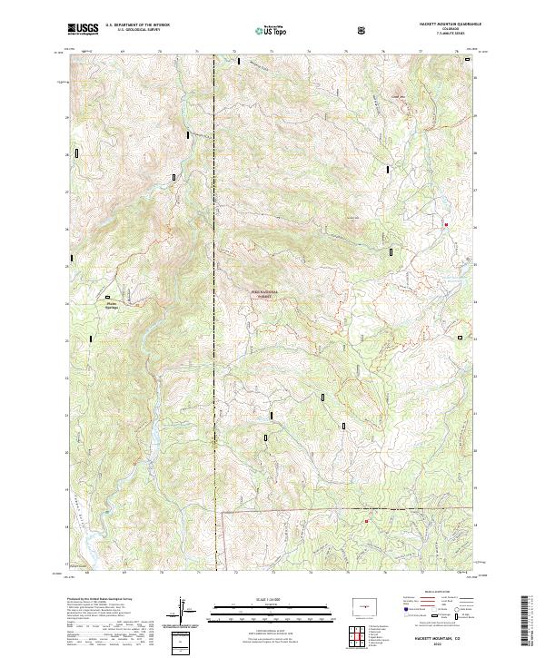 US Topo 7.5-minute map for Hackett Mountain CO