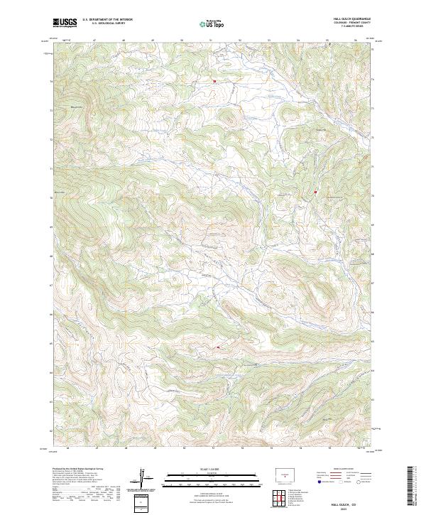 US Topo 7.5-minute map for Hall Gulch CO