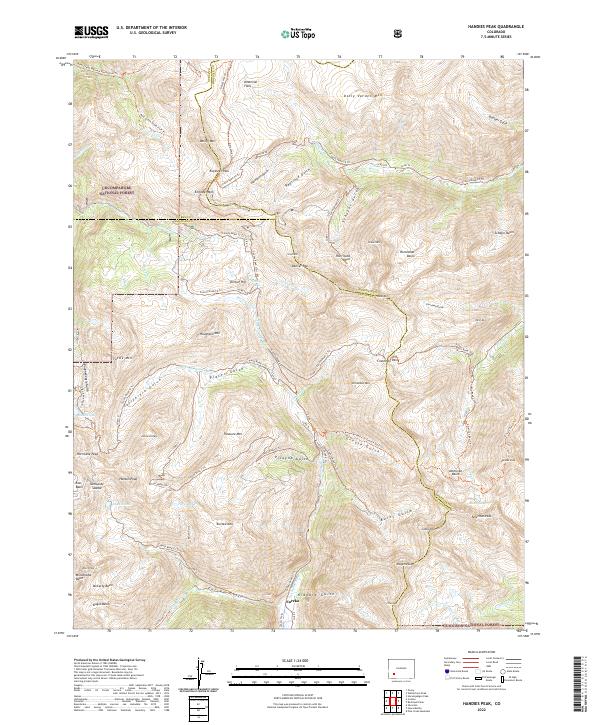 US Topo 7.5-minute map for Handies Peak CO