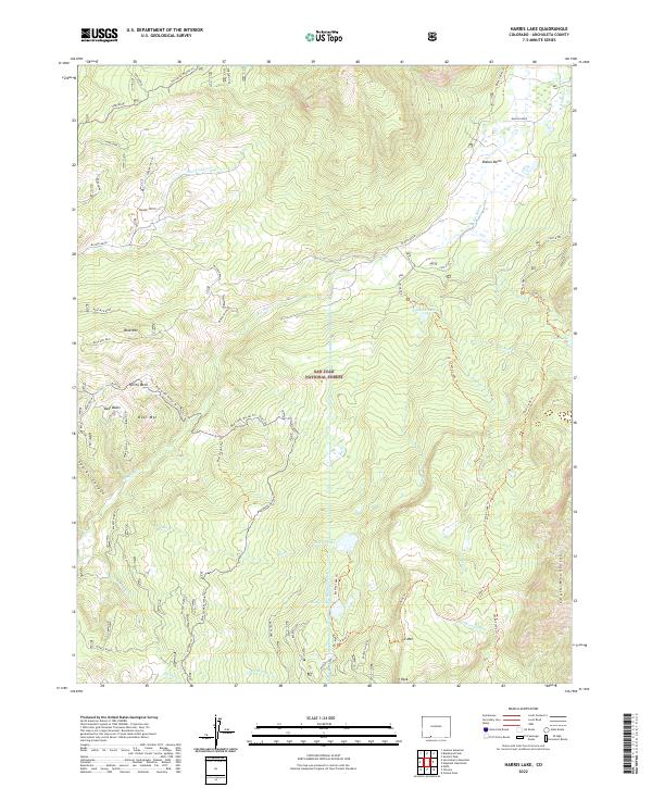 US Topo 7.5-minute map for Harris Lake CO