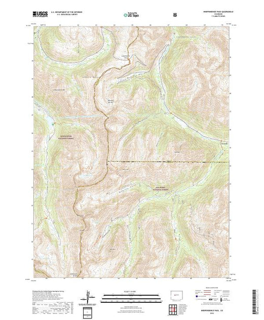 US Topo 7.5-minute map for Independence Pass CO – American Map Store