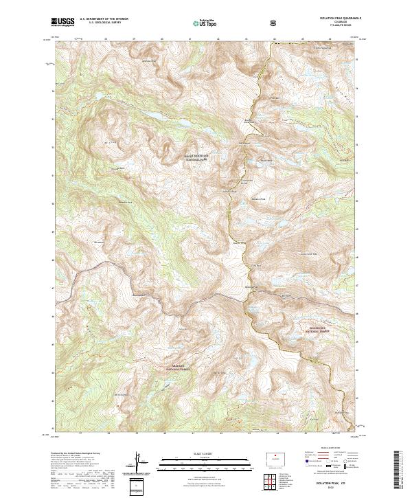 US Topo 7.5-minute map for Isolation Peak CO