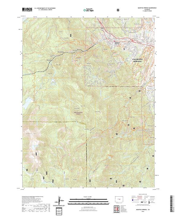 US Topo 7.5-minute map for Manitou Springs CO