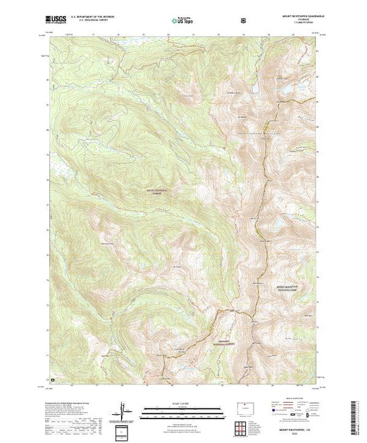 US Topo 7.5-minute map for Mount Richthofen CO – American Map Store