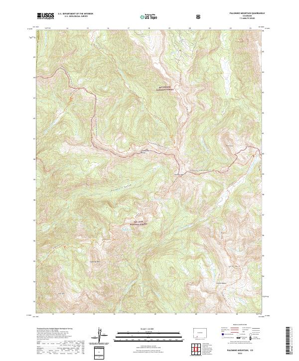 US Topo 7.5-minute map for Palomino Mountain CO – American Map Store