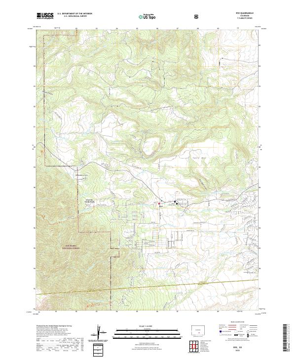 US Topo 7.5-minute map for Rye CO – American Map Store